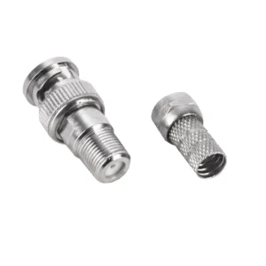 F-Adapter F-Kupplung F-Buchse auf BNC-Stecker für RG59 Koax Videokabel mit Gold-Pin inkl. F-Stecker – Bild 3