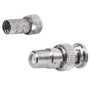 F-Adapter F-Kupplung F-Buchse auf BNC-Stecker für RG59 Koax Videokabel mit Gold-Pin inkl. F-Stecker – Bild 2